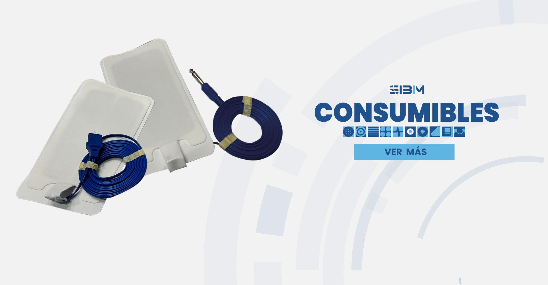 Consumibles como placas, electrodos, cables